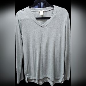 Matty M Soft Blue Knit Long Sleeve Top